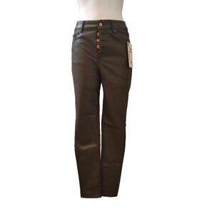 Tinseltown Gray Faux Leather Hi-Rise Vintage Skinny Pants